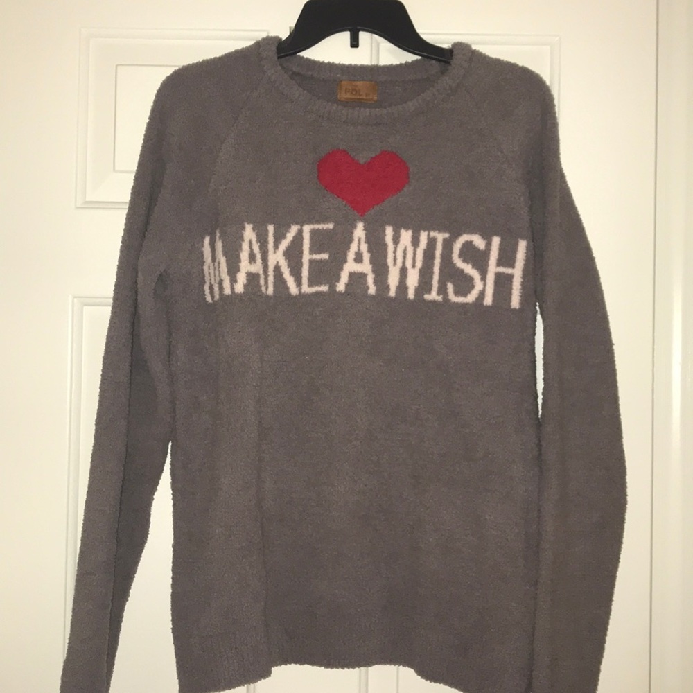 Gray fleece sweater